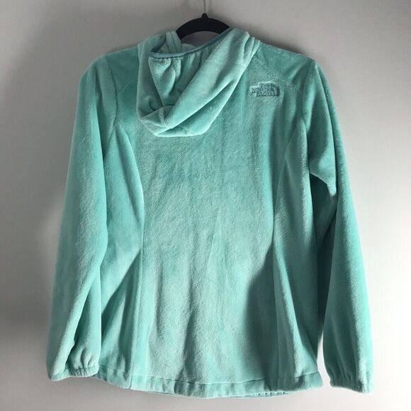 The North Face Girls Size 14/16 Jacket Mint Pockets Hooded Zip Up Fuzzy Warm - Picture 10 of 16